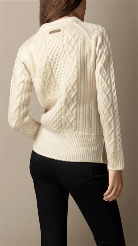 5, Burberry Wool Blend Cable Knit Sweater 